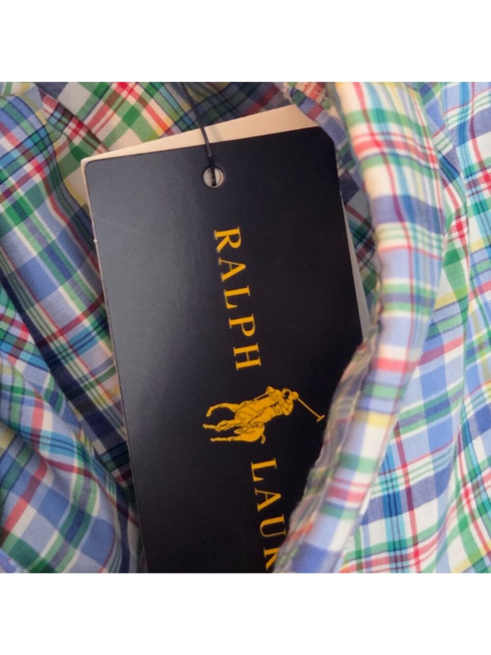 Ralph Lauren NWT Men’s Slim Fit Plaid Button Up Shirt Blue Size L - Picture 9 of 11